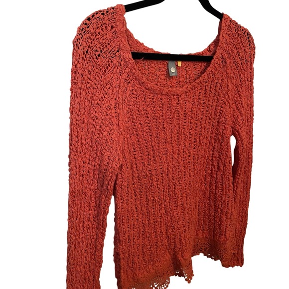 Anthropologie Knitted Knotted Women's Long Sleeve Pink Knitted Blouse Size M - Picture 5 of 11